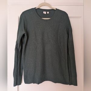 GAP Women's Medium Sage Green Waffle Cotton-blend Crewneck Sweater Like New EUC
